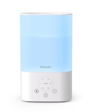 Humidifiers for bedroom, 3.5L Cool Mist Humidifier for Large Room, Top Fill Essential Oil Diffuser for Baby & Plant, Auto Shut-Off, Quiet Operation, White