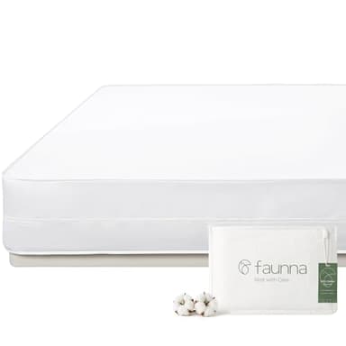 FAUNNA 100% Cotton Mattress Covers, Bed Bug and Dust Mite Proof Mattress Protectors, Hypoallergenic Noiseless Zipper Six-Sided Mattress Encasement for Enhanced Freshness (Queen 16" Deep)