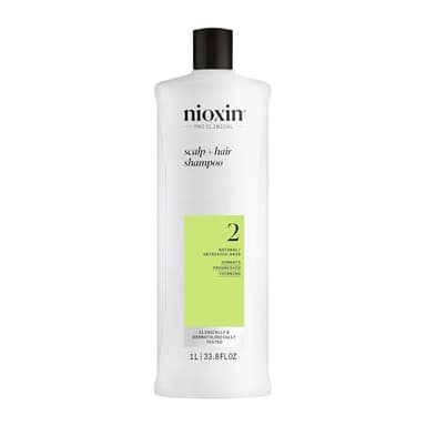 Nioxin Scalp + Hair Thickening System 2 Shampoo, For Natural Hair with Progressed Thinning, 33.8 fl oz (Packaging May Vary)