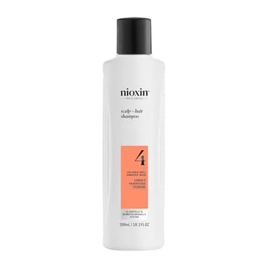 Nioxin System 4 Scalp + Hair Shampoo - Hair Thickening Shampoo For Damaged Hair with Progressed Thinning, 10 fl oz (Packaging May Vary)