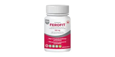 Pharmaris Ferofit - Ferrous Fumarate 300mg (100mg Elemental Iron), Prevents Anemia Due to Deficiency, Iron Supplements for Women & Men, 100 Tablets