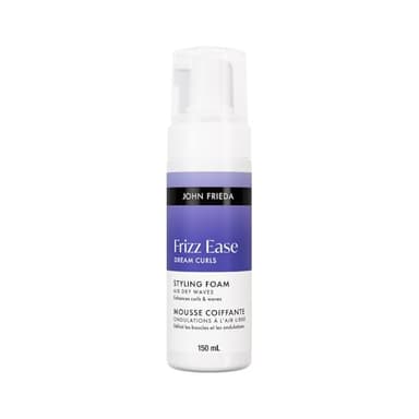 John Frieda Frizz Ease Dream Curls Air Dry Waves Styling Foam for Defined Bouncy Curls | Curl Enhancing Technology | Rosehip Oil | Curls without heat | Airdry foam | Lightweight and Non-Sticky | Frizz Free Curls and Waves (150 mL)