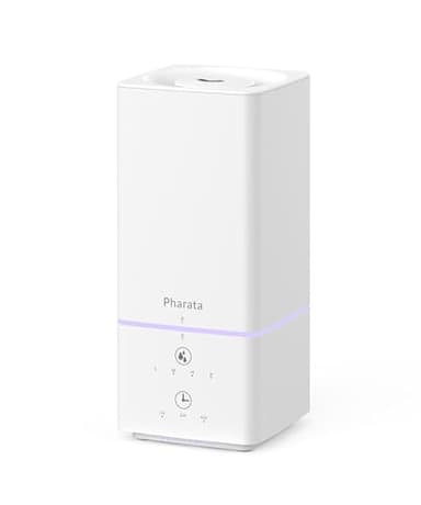 Pharata Humidifiers for Bedroom Home Baby, 2L Top Fill Cool Mist Air Humidifier with 7 Color Atmosphere Light, Small Ultrasonic Quiet Humidifier for Nursery & Plants, (White)