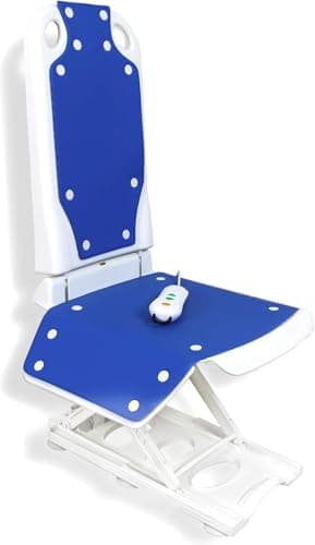 MAIDeSITe Electric Bath Lift Chair, Collapsible Bathtub Lift with Non-Slip Suction Cups, Suitable for Bathtubs Larger Than 16“ Wide, High-Strength Steel Pole Support, Bearing Weight 300LBS