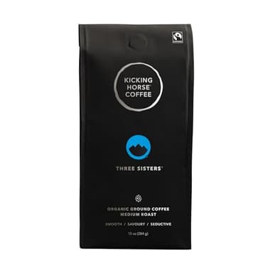 Kicking Horse Coffee - Three Sisters Blend ;Ground 100% Arabica Coffee ; Medium Roast ; All Organic & Fairtrade ; 284 g