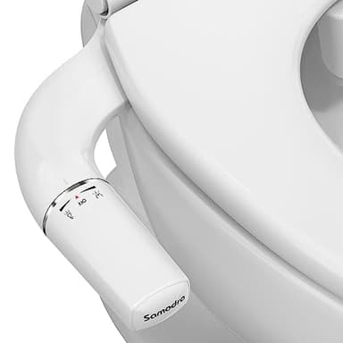 SAMODRA Ultra-Slim Bidet Attachment, Minimalist Non-Electric Dual Nozzle (Frontal & Rear Wash) Adjustable Water Pressure, Fresh Water Bidet Toilet Seat Attachment, Easy to Install