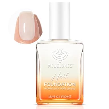 modelones Nail Strengthener, Milky White Nail Natural Concealer Foundation Polish Air Dry Nail Polish for Damaged Nails Imperfection Masking Gifts for Women 15ml