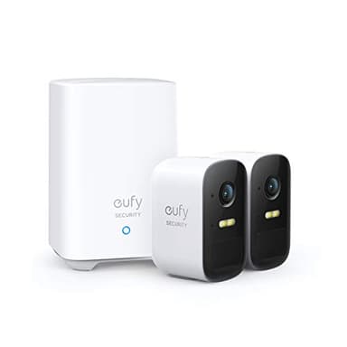 eufy security 2C 2-Cam Kit, Security Camera Outdoor, 2.4 Ghz WiFi compatitable.Wireless Home Security System with 180-Day Battery Life, HomeKit, 1080p HD, IP67, Night Vision, No Monthly Fee