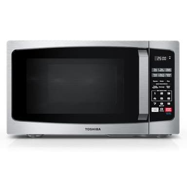 TOSHIBA ML-EM25P(SS)/CA Microwave Oven with Sound On/Off ECO Mode and LED Lighting, 0.9 Cu Ft/900W, Stainless Steel