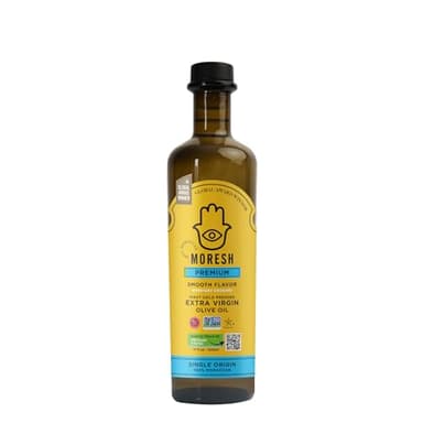 Moresh Moroccan Smooth Extra Virgin Olive Oil 500 ML Dark Glass Bottle (17 Fl Oz) - 1 Pack