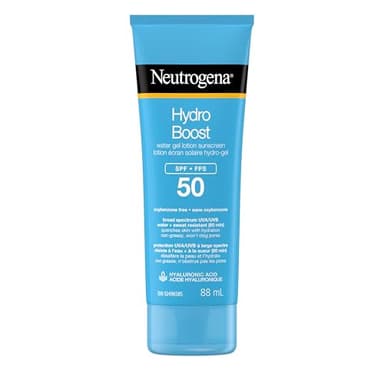 Neutrogena Hydro Boost Water Gel Sunscreen Lotion with Broad Spectrum SPF 50, Water-Resistant & Non-Greasy Hydrating Sunscreen Lotion, Oil-Free, 88 mL