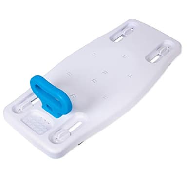 Carex Portable Shower Bench - Shower Bath Seat - Fits Tub Having Width in the Range of 19 - 28 inches. Comfortable Contoured Seating Area with 300 Pound Weight Capacity, Portable and Easy to Store