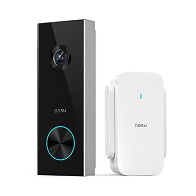 AOSU Doorbell Camera Wireless Outdoor, Battery-Powered Video Doorbell with Chime, 2K Resolution, Save Locally or to The Cloud, 2.4GHz WiFi, 180-Day Battery Life, Work with Alexa & Google Assistant