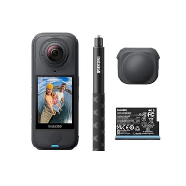 Insta360 X4 Air Starter Bundle - Lightweight 165g 8K 360 Camera, Invisible Selfie Stick, Replaceable Lenses, Shoot First & Frame Later, Built-in Wind Guard, FlowState Stabilization, AI-Powered App