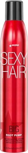 SexyHair Big Root Pump Volumizing Spray Mousse, 10 Oz | Volume with Medium Hold | Up to 72 Hour Humidity Resistance