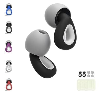 35DB sleep noise-cancelling earplugs, reusable hearing protection earplugs for swimming, sleeping, concerts, travel, flying for children and adults.(Black)