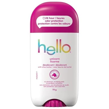 Hello Unicorn Natural Deodorant, Aluminum Free, Parabens Free, 73 g - Deodorant for Women - Deodorant Stick - 24-Hour Odor Control