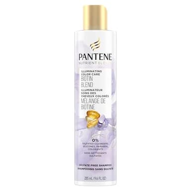 Pantene Sulfate Free Shampoo, Illuminating Hair Color with Biotin, Safe for Color Treated Hair, Nutrient Blends, 285 mL