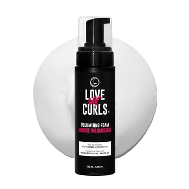 Love Ur Curls® Volumizing Foam, Lightweight Mousse for Curly Hair, Volume & Definition, Frizz Control, Soft Hold, Vegan, Silicone-Free, Quick-Drying, 7.3Fl. Oz.