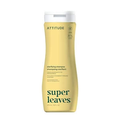 ATTITUDE Clarifying Shampoo, Made in Canada, EWG Verified, Plant- and Mineral-Based Ingredients, Vegan and Cruelty-free, Lemon Leaves and White Tea, 473 mL