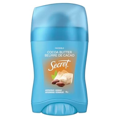 Secret Invisible Solid Antiperspirant and Deodorant, Cocoa Butter, 45 g