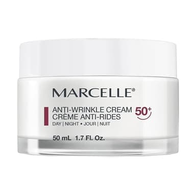 Marcelle Anti-Wrinkle Cream 50+, Day & Night, Anti-Aging Cream with Nourishing Ceramides, Reduces Fine Lines & Wrinkles, Improves Firmness, Fragrance-Free, Hypoallergenic, Cruelty-Free, 50 mL