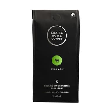 Kicking Horse Coffee - Kick Ass Blend, Ground 100% Arabica Coffee Dark Roast All Organic & Fairtrade 284 g