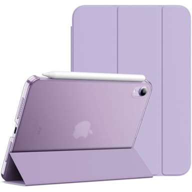 JETech Case for iPad mini (A17 Pro, 2024 Model, 7th Generation) / mini 6 (2021 Model, 6th Generation), Slim Stand Hard Back Shell Smart Cover with Auto Wake/Sleep (Light Purple)