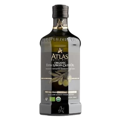 Atlas 500ml Organic Extra Virgin Olive Oil – First Cold Pressed, Polyphenol Rich, Moroccan EVOO, Newly Harvested, Unprocessed, from One Single Family Farm