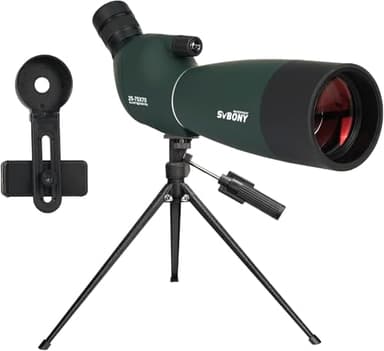 SVBONY SV28 Plus Spotting Scopes with Tripod, 25-75x70 Angled Spotter Scope with Phone Adapter, IP65 Waterproof Fogproof Long Range Spotting Scope for Target Shooting, Birding, Hunting