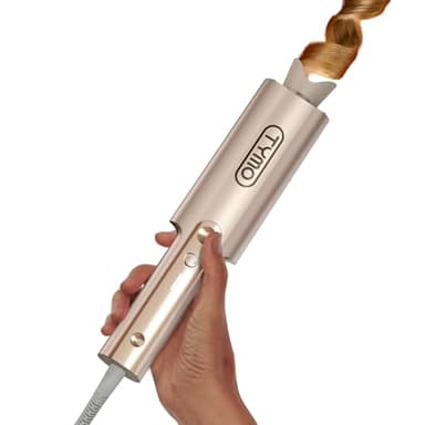 TYMO CurlPro Plus Automatic Curling Iron - Upgraded Rotating Barrel Curling Wand, Hair Curler Automatic for Women, Anti-Scald, Tangle-Free, 600M Ionic, Dual Voltage, Gold,1.25 inch