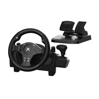 PC Racing Wheel,270 Degree Universal USB Car Sim Race Steering Wheel Xbox Large Size Steering Wheel and Pedals for PS4、PS3、Xbox One、Xbox Series X/S、Switch(Black)