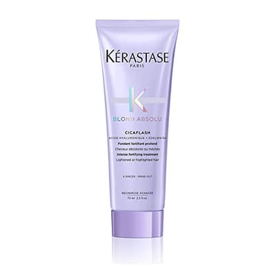 Kérastase Blond Absolu Conditioner, Cicaflash Purple Conditioner, Repairs & Nourishes, Protects Against Breakage, For Bleached, Highlighted, and Damaged Hair, With Hyaluronic Acid, 75ml