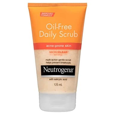 Neutrogena Oil-Free Acne Wash Daily Scrub with Salicylic Acid Acne Exfoliating Face Scrub and Treatment, 125 mL