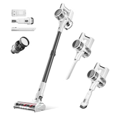 4 in 1 Cordless Vacuum, 80,000PRM Powerful Motor Vacuum Cleaner for Home with Adjustable Modes, Rechargeable Battery up to 40 Mins Runtime and Washable Parts Stick Vacuum (Jazz White)