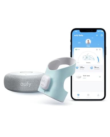 eufy Baby S320 Smart Sock Baby Monitor with 2.4 GHz Wi-Fi, Track Sleep Patterns, Naps, Heart Rate, and Blood Oxygen Levels, Soft and Comfortable, for Babies 0-18 Months, No Monthly Fee