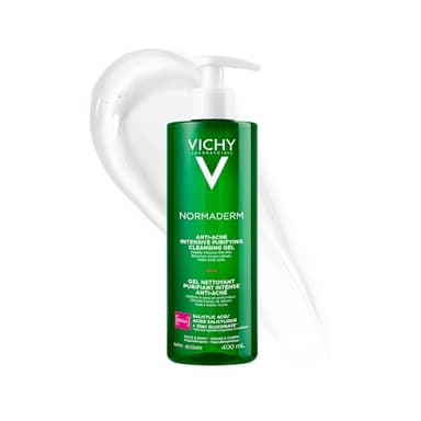 Vichy Anti-Acne Facial Cleanser, Normaderm Purifying Cleansing Gel for Acne-Prone Skin, with Salicylic Acid, Oil-free and Soap-Free, Non-Comedogenic, Hypoallergenic, Dermatologist Recommended, Paraben-Free, 400mL