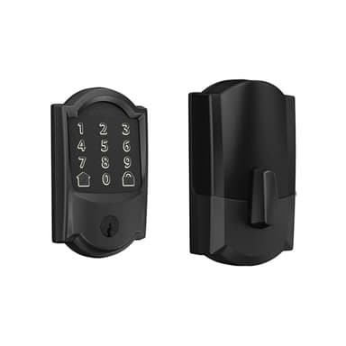 Schlage Encode Smart WiFi Deadbolt Lock for Front Door - Keyless Entry with App or Touchscreen - Works with Alexa, Hey Google, & Airbnb - Create Codes for Guests - Matte Black