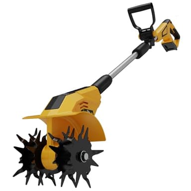 Brushless Tiller Cultivator Compatible with Dewalt 20V Max Battery(Tool Only), 8.9In Tilling Width and 7.1In Depth Cordless Electric Garden Tiller, Battery Powered Rototiller for Lawn/Gardening