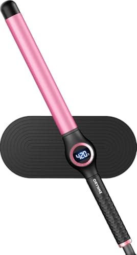 ORYNNE 1 Inch Curling Wand for Long Hair, Extra Long Barrel Ceramic Curling Wands, 7 Adjustable Heats for All Hair Type, 110-240V Dual Voltage Wand Curler, 60 Minutes Auto Shut Off