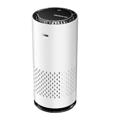 Portable Mini Usb Powered Air Purifier for Home, Office and Car, Small Rooms, Children's Room, Pet Care, Ambient Light, Easy to Carry,Usb Powered (White)
