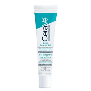 CeraVe Acne Control Gel For Face, Pimple & Pores, With Salicylic Acid, 3 Essential Ceramides, Niacinamides. Developed with Dermatologists, Non-Comedogenic, Oil-Free, Fragrance-Free, 40ml