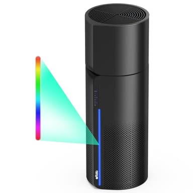 Afloia 2 IN 1 Air Purifier with Humidifier Combo, 3-Stage Filters for Home Allergies Pets Hair Smoker Odors, Evaporative Humidifier, Auto Shut Off, Quiet Air Cleaner with Seven Color Light,Black