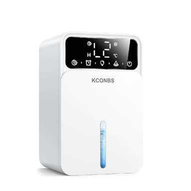 Dehumidifier for Home, 60 OZ Capacity, Auto Shut-Off for Medium Rooms up to 500 Sq.Ft, Portable Quiet for Bedroom Bathroom Basement, 24H Timer & 7 Color Lights (White）