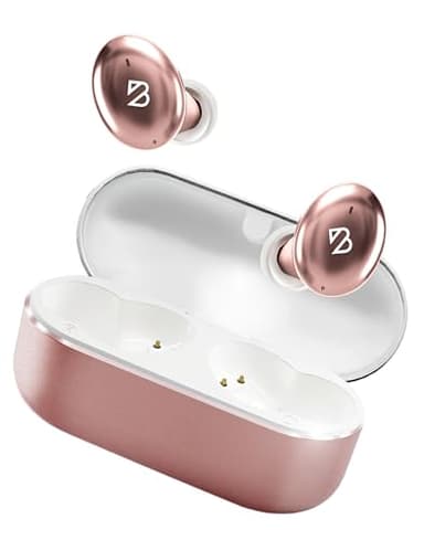 Tempo 30 Wireless Earbuds for Small Ears with Premium Sound, Comfortable Bluetooth Ear Buds for Women and Men, Rose Gold Pink Earphones for Small Ear Canals with Mic, Sweatproof, Long Battery, Bass