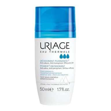 Uriage - Power 3 Clinical Strength Antiperspirant Deodorant - Roll-On Protection for Excessive Armpit Sweat - Men and Women - Combats Odor and Provides a Fresh, Clean Feeling for 24hr - 50ml