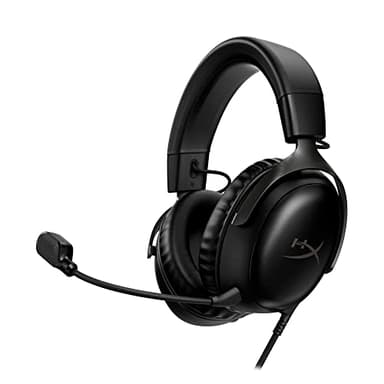HyperX Cloud III – Wired Gaming Headset, PC, PS5, Xbox Series X|S, Angled 53mm Drivers, DTS Spatial Audio, Memory Foam, Durable Frame, Ultra-Clear 10mm Mic, USB-C, USB-A, 3.5mm – Black