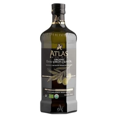 Atlas Organic Extra Virgin Olive Oil 750ml - First Cold Pressed – Single-Origin EVOO, naturally rich in polyphenols, ultra-low acidity, chef-trusted, fully traceable, and responsibly produced
