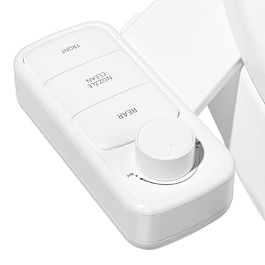 Clirass Ultra-Slim Bidet Attachment, Self-Cleaning Dual Nozzle (Feminine/Posterior Wash), Accessibility-Enhanced Large Buttons, Quick-Release, Non-Electric Fresh Water System with Adjustable Pressure