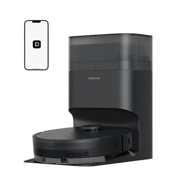 DREAME D20 Plus Robot Vacuum, 13,000Pa Suction, DuoBrush for Pet Hair, Dust Auto-Empty, LDS Navigation, 2-in-1 Vacuum & Mop, Hard Floors & Carpets, 5,200mAh Battery, App & Voice Control Black